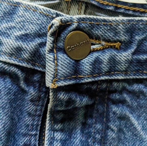 🐿️ Carhartt men's bleu Jeans 100% cotton traditional fit Size 42x32 - Picture 3 of 13